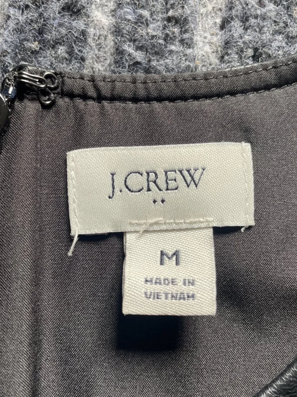 J. Crew Faux Leather Tank Top Size M, Fully Lined, Zip Back - Picture 3 of 7